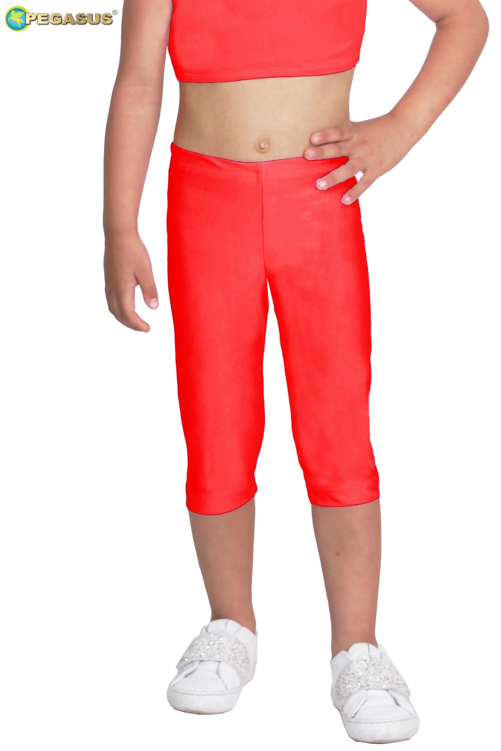 LEGGINS DANZA LYCRA TRE QUARTI ROSSO BABY